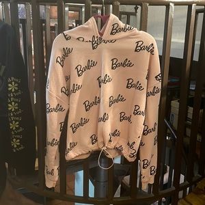 Misguided x Barbie Logo Cropped Pull Cord Hoodie Women’s Size S